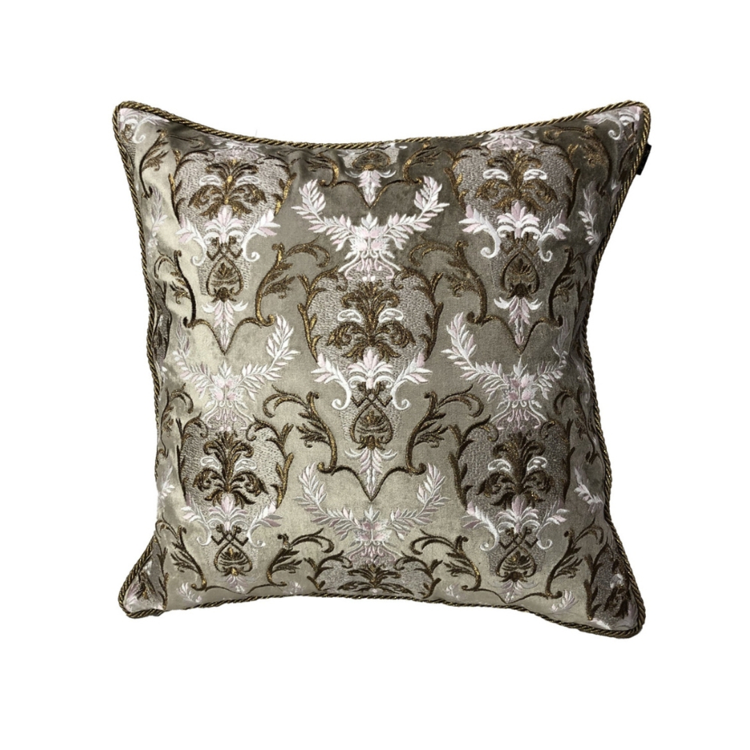 Sanctuary Cushion Cover - Hand Embroidered Platinum Emblems image 0